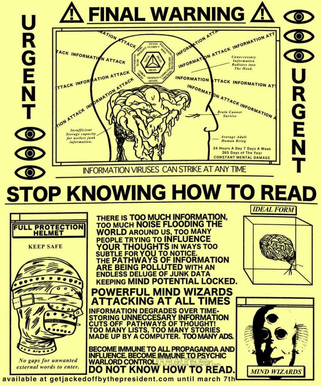 В 7А "ACK Я <5> ack The Head. TTACK INFORMATION SEX RSS a (ERS <5> CONSTANT MENTAL DAMAGE <5> INFORMATION VIRUSES CAN STRIKE AT ANY TIME STOP KNOWING HOW TO READ INFORMATION, FULL PROTECTION TOO MUCH 