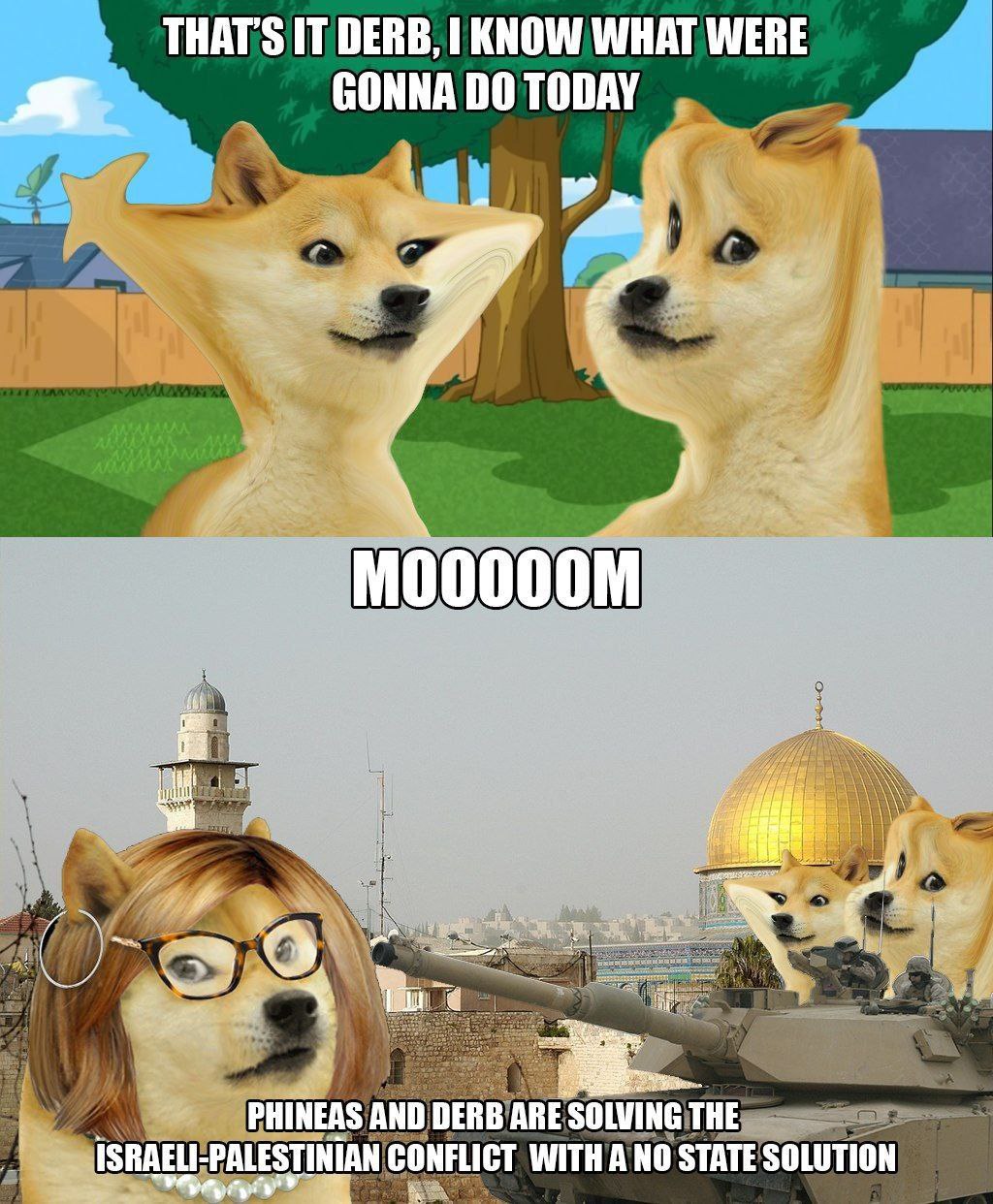 THAT'S IT DERB, KNOW WHAT WERE GONNA TODAY i wit PHINEAS AND DERB АВЕ THE ISRAELI-PALESTINIAN CONFLICT WITH A NO STATE SOLUTION