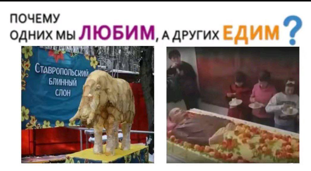 ПОЧЕМУ однихмы ЛЮБИМ, А дРУГИХЕДИМ БЛИННЫЙ Слон За a 4