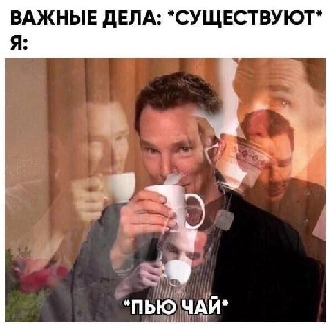ВАЖНЫЕ ДЕЛА: "СУЩЕСТВУЮТ" Я: 3 9 *ПЬЮ ЧАЙ*