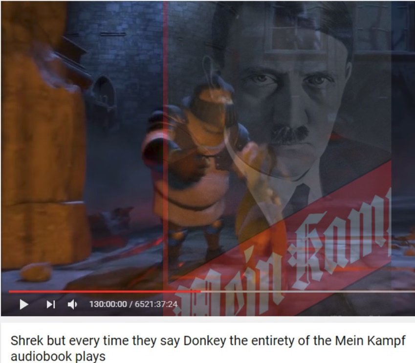 Shrek but every time they say Donkey the entirety of the Мет Kampf audiobook plays