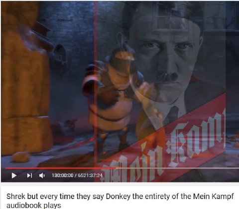 Shrek but every time they say Donkey the entirety of the Мет Kampf audiobook plays
