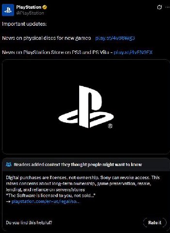 PlayStation Important upda News on physical discs for new games News on PlayStation Store on Sand Vita Readers added context they thought people might want to know a а ner ner Dig Sony can гемоке rais