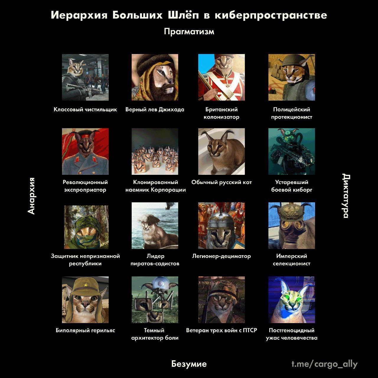 Иерархия Больших Шлёп в киберпространстве Прагматизм 2 Классовый чистильщик Верный лев Джихада Британский Полицейский колонизатор протекционист of 4 5 Революционный Клонированный Обычный русский кот У