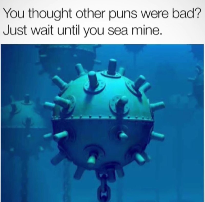 You thought other puns were bad? Just wait until you sea mine.