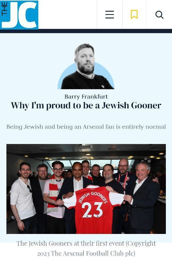 Barry Frankfurt Why proud to be a Jewish Gooner Being Jewish and being an Arsenal fan is entirely normal A ales The Jewish Gooners at their first event (Copyright 2023 The Arsenal Football Club ple)