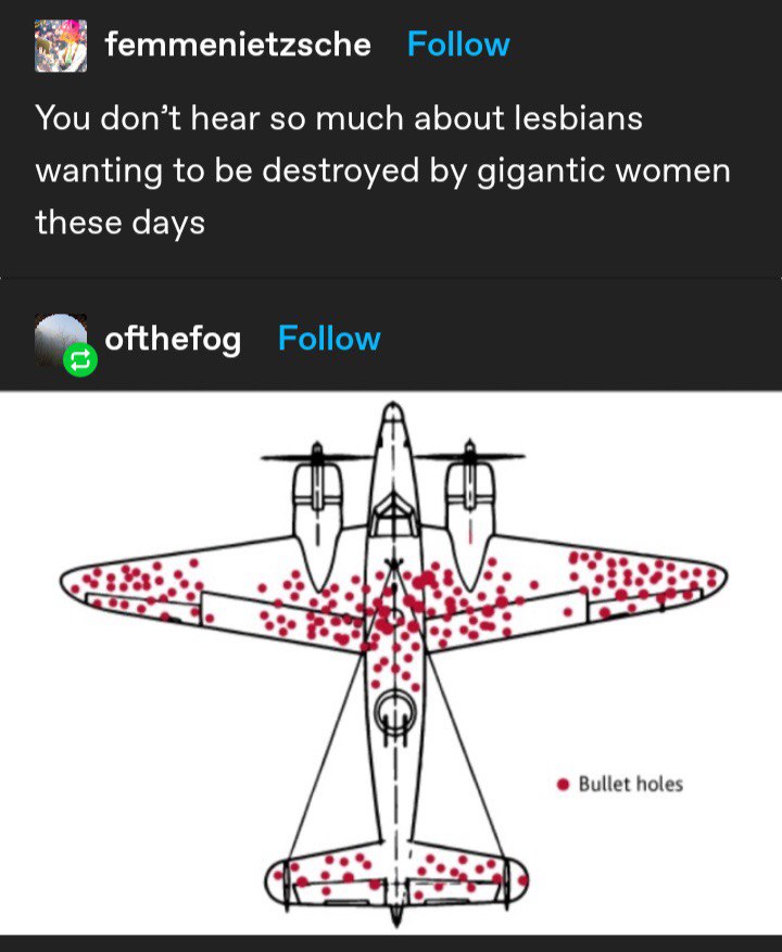 femmenietzsche Follow You don’t hear so much about lesbians wanting to be destroyed gigantic women these days 4 ofthefog Follow a Bullet holes
