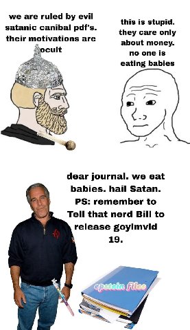 we are ruled evil satanic canibal pdf's. this is stupid. they care only ivations are about money. their mot cult no one is eating babies -2 dear journal. we eat babies. hail Satan. remember to Tell th