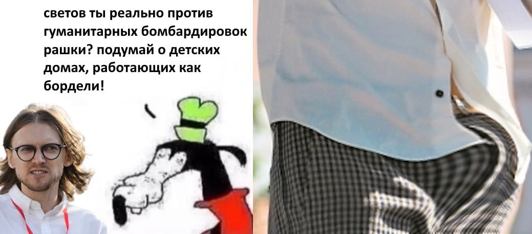 светов ты реально против гуманитарных бомбардировок рашки? подумай о детских домах, работающих как бордели!