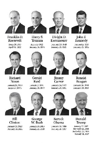 Franklin О. Harty 5. Divight John Roesevelt Truman Ewennower Kennedy Dany 26, 2917 Amuary 1922 January 20, 1918 Januarr22, 1714 April 1922 January 26, 1973 January 29, 1921 January 23, 1963 Richard Ge