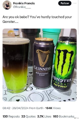 Frankie Francis Follow @Frankie Are you babe? You’ve hardly touched your Gonster DRY UINNES TouT STE 08:42 26/04/2024 From Earth Views 130 Reposts 33 Quotes Likes 160 Bookmarks