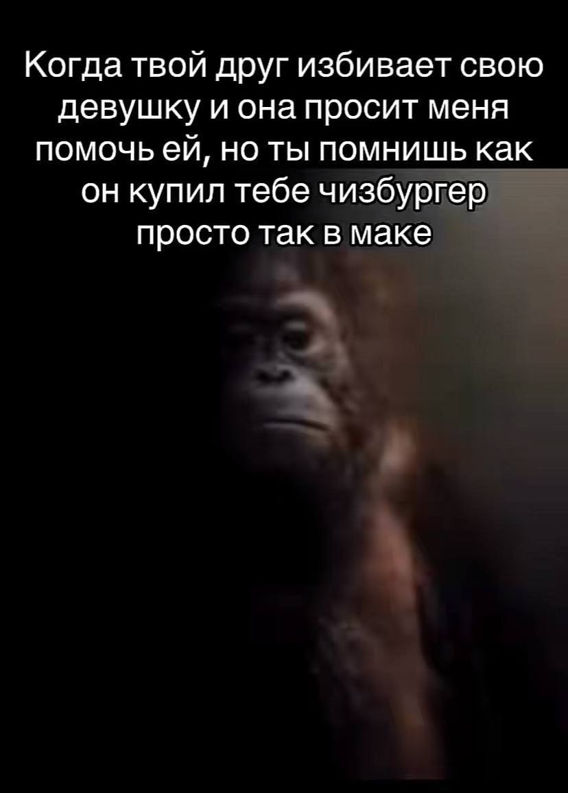 Когда твой друг избивает свою девушку и она просит меня помочь но ты помнишь как он купил тебе чизбургер просто так в маке