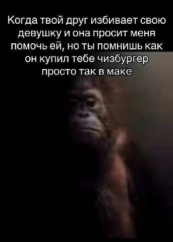 Когда твой друг избивает свою девушку и она просит меня помочь но ты помнишь как он купил тебе чизбургер просто так в маке