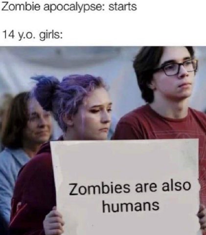 Zombie apocalypse: starts 14 girls: Zombies are also humans