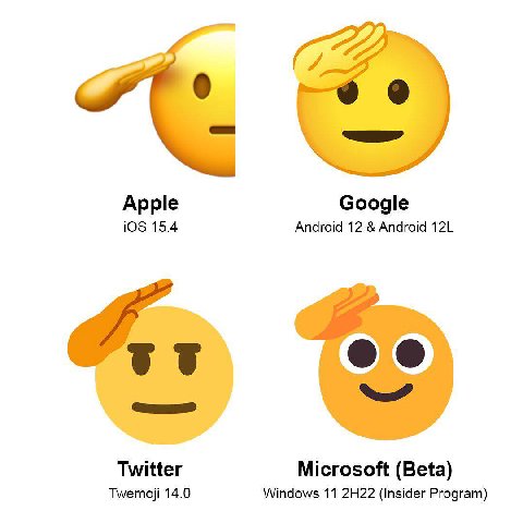 Apple Google iOS 15.4 Android 12 Android Twitter Microsoft (Beta) Twemoji 14.0 Windows 11 (Insider Program)