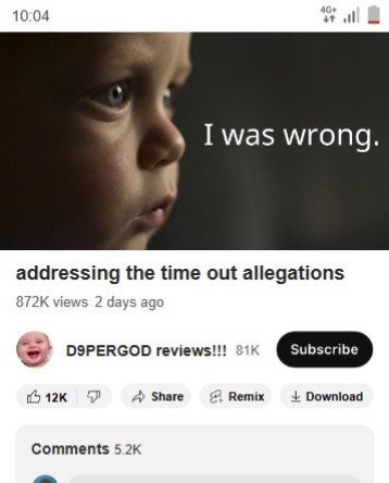 10:04 В Iwas wrong. addressing the time out allegations views 2 days ago D9PERGOD reviews!!! 1 Share Remix Download Comments