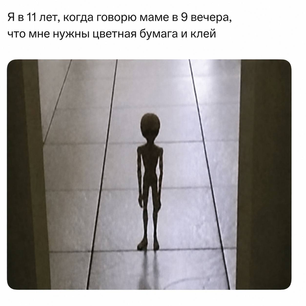 лет, когда говорю маме в 9 вечера, что мне нужны цветная бумага и клей