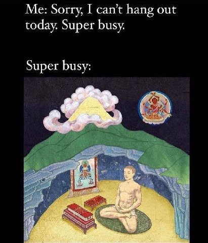 Me: Sorry, I can’t hang out today. Super busy. Super busy: