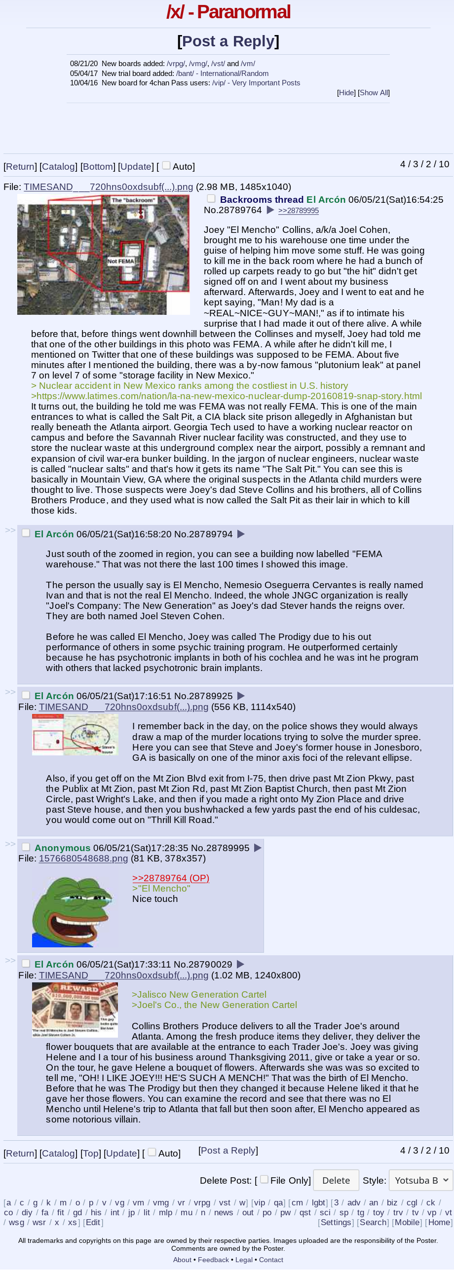 Paranormal [Post a Reply] 08/2/20 New boards added: /vrpg/, /vst! and 05/04/17 New trial board added: /bant/ International/Random 10/04/16 New board for 4chan Pass users: /vip/ Very Important Posts [H