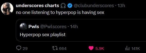 underscores charts no one listening to Пурегрор is having sex Pwis Hyperpop sex playlist