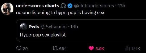underscores charts no one listening to Пурегрор is having sex Pwis Hyperpop sex playlist