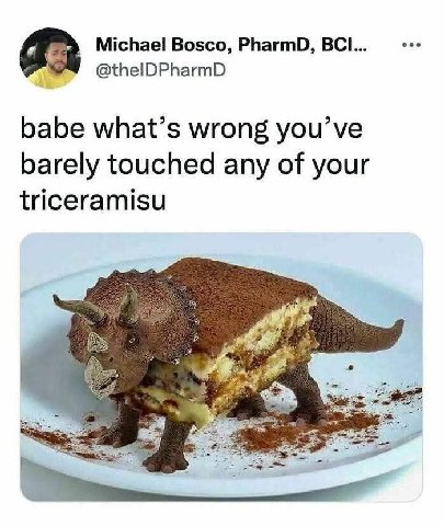 Michael Bosco, PharmD, ВСУ... @thelDPharmD babe what’s wrong you’ve barely touched any of your triceramisu