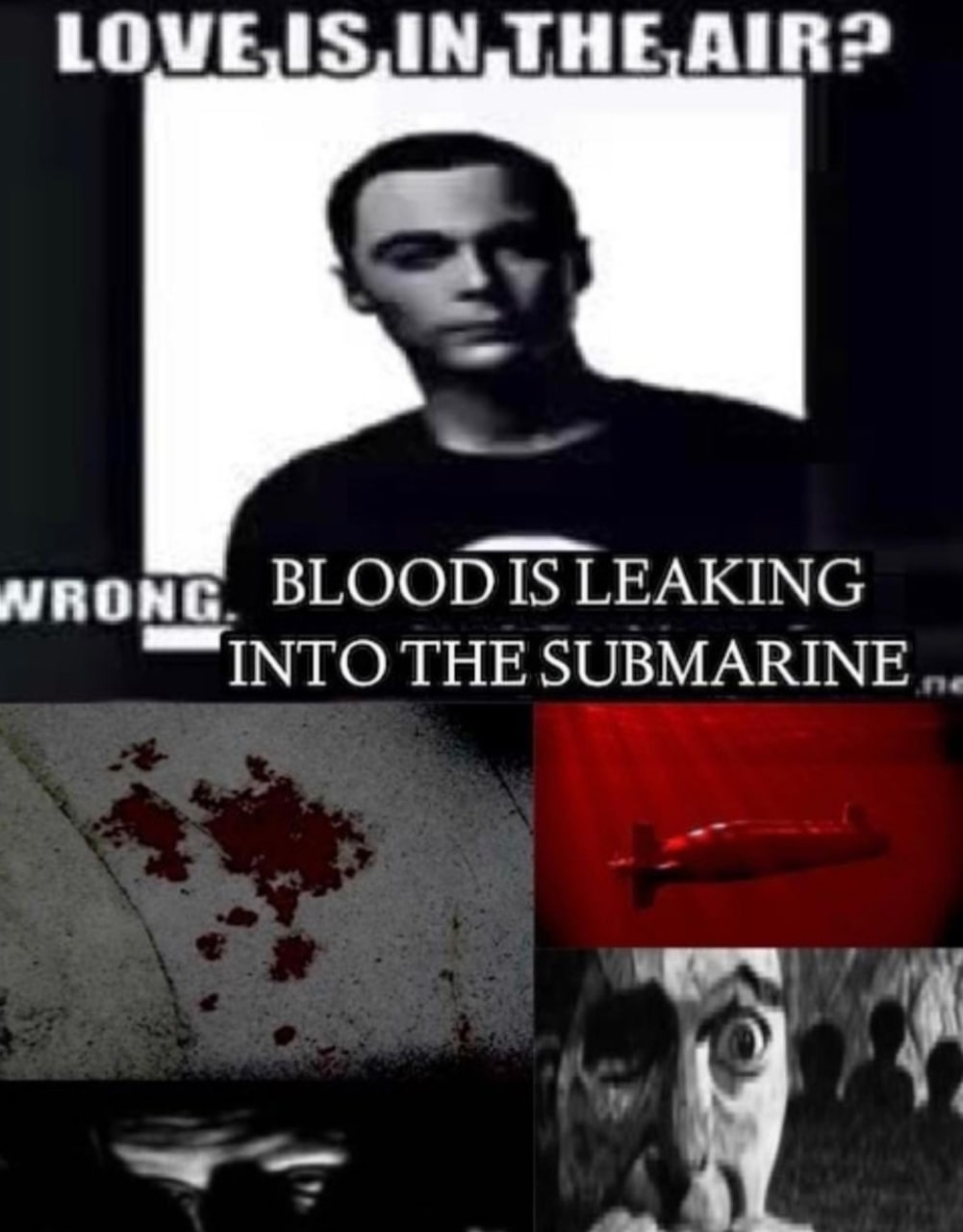 LOVEIS IN, THE AIR? BLOOD IS LEAKING NRONG INTO THE SUBMARINE