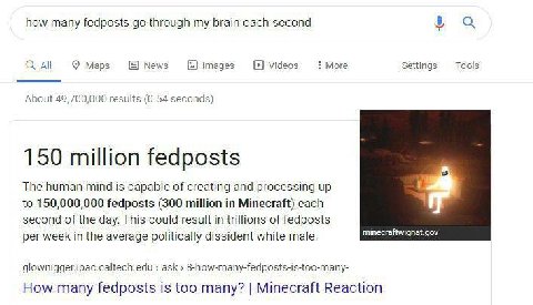 how many fedposts through my brain each second ЗА Марз News Images Videos More Seitings Tools About 49,700, fata! resul is 0.54 seconds) 150 million fedposts The human mind is capable of creating and 