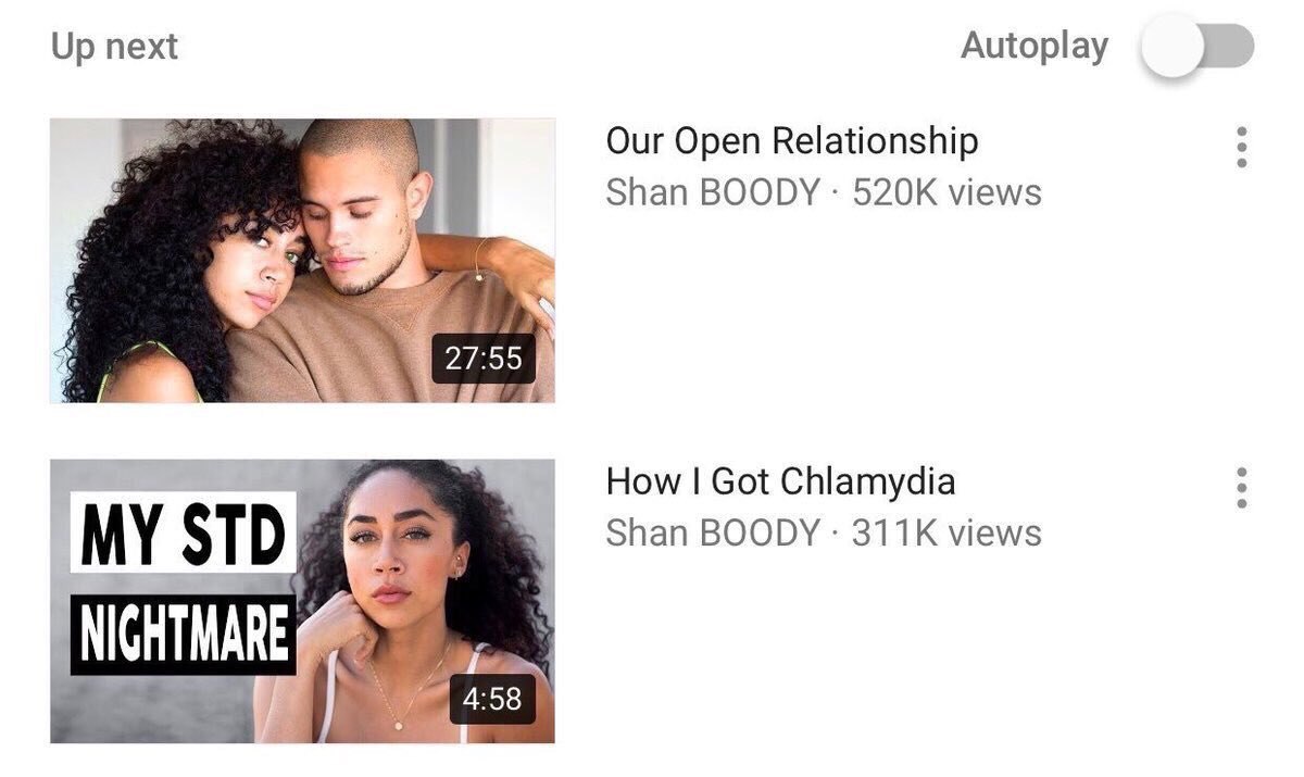 Up next Autoplay Our Open Relationship Shan BOODY views 22.50 Shan BOODY views How Got Chlamydia MY STD 4:58