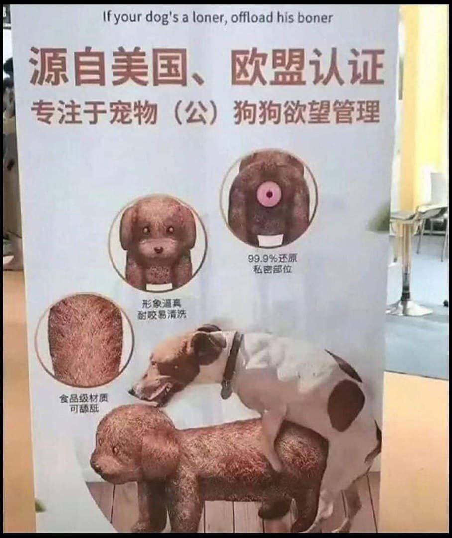 your dog's a loner, offload his boner (А А