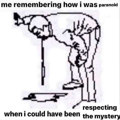 remembering how i was paranoia respecting when i could have been the mystery