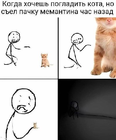 Когда хочешь погладить кота, но съел пачку мемантина час назад