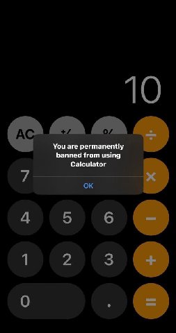 You are permanently banned from using Calculator