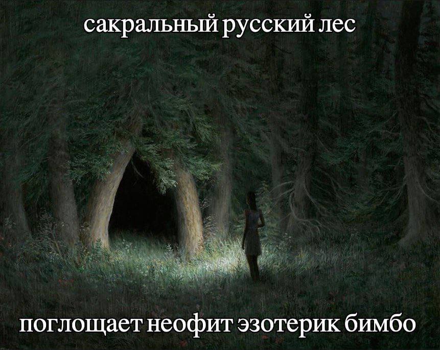 сакральный русский лес поглощает неофит эзотерик бимбо