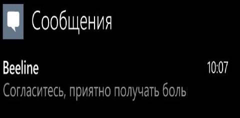 Сообщения Beeline 10:07 Согласитесь, приятно получать боль