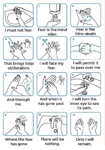 a 207 must not fear. the mind Fear is the killer. little-death 3 4 5 That brings total will face my |1 will permit it obliteration. fear. to pass over me 6 7 And through And when it will turn the me. 
