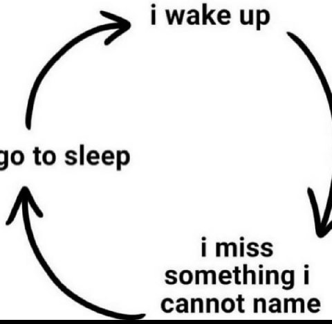 i wake up to sleep i miss something i cannot name