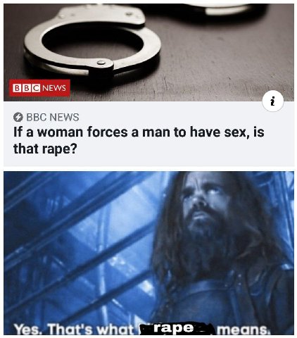 ВВС NEWS forces a man to have sex, is that rape?