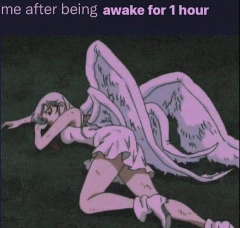 after being awake for 1 4 Я