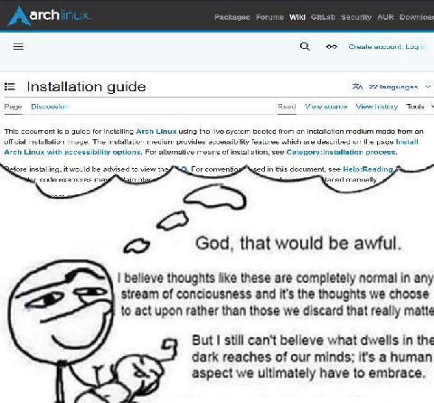8 Create account Login Installation guide ЗА 22languages Page Discussion Read Viewhistory Tools This document is а guide for installing Arch Linux using the live system booted from an installation med