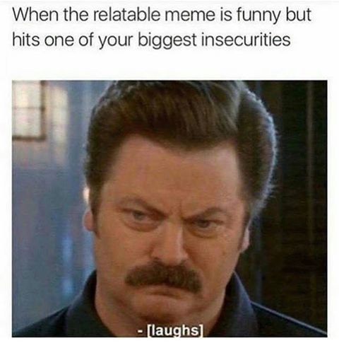 When the relatable meme is funny but hits one of your biggest insecurities