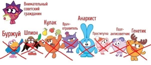 Внимательный советский гражданин Анархист Кулак Врач- у отравитель Буржуй Шпион Проститутка антисоветчик Генетик