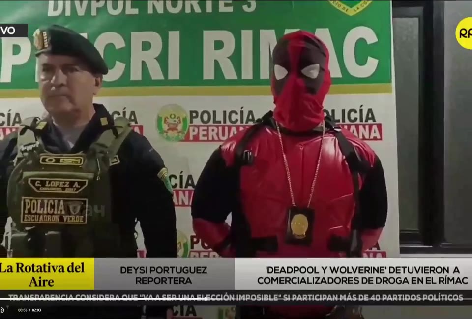 " ) | РНИИ : ‘DEADPOOL У WOLVERINE' DETUVIERON A REPORTERA COMERCIALIZADORES DE DROGA EN EL RIMAC —SSTADOS-UNIDOS-CRES-QUETRORASNORCORGANAS ENTRARAN-EN.COMBATE CONTRA .UCRANIAEN-LOS PROXIMOS DIAS— ро
