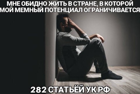 МНЕ ОБИДНО ЖИТЬ В СТРАНЕ, В КОТОРОЙ МОИ МЕМНЫЙ ПОТЕНЦИАЛ ОГРАНИЧИВАЕТСЯ 282 СТАТЬЕЙ УКРФ