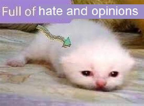 Full of hate and opinions