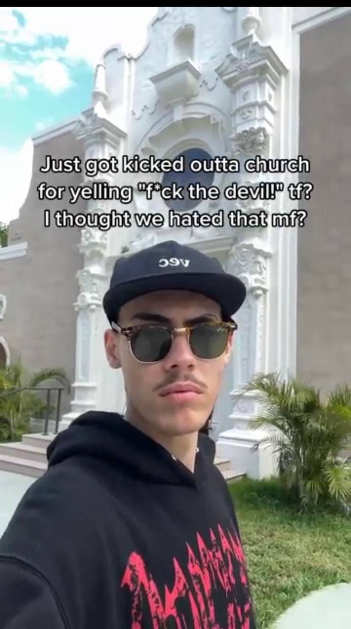 Just got kicked outta church for yelling the Ith oug htiwe hated that