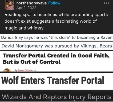 8% northshorewave eee Apr 2, 2023 Reading sports headlines while pretending sports doesn't exist suggests a fascinating world of magic and whimsy. David Montgomery was pursued Vikings, Bears Transfer 