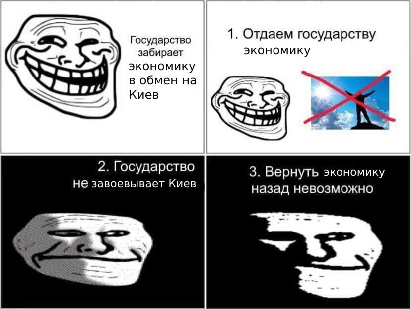 Государство 1. Отдаем государству экономику забирает экономику в обмен на Киев 2. Государство 3. Вернуть экономику Не завоевывает Киев назад невозможно