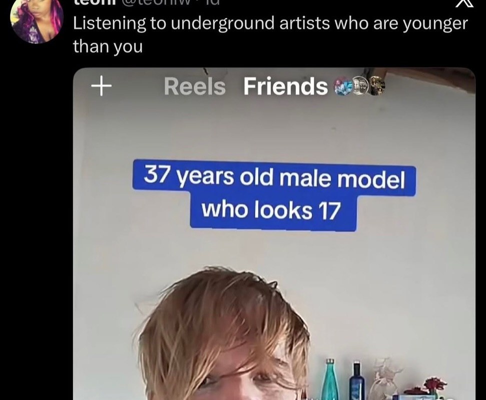 А Listening to underground artists who are younger than you Reels 57 years old male model who looks 17 А