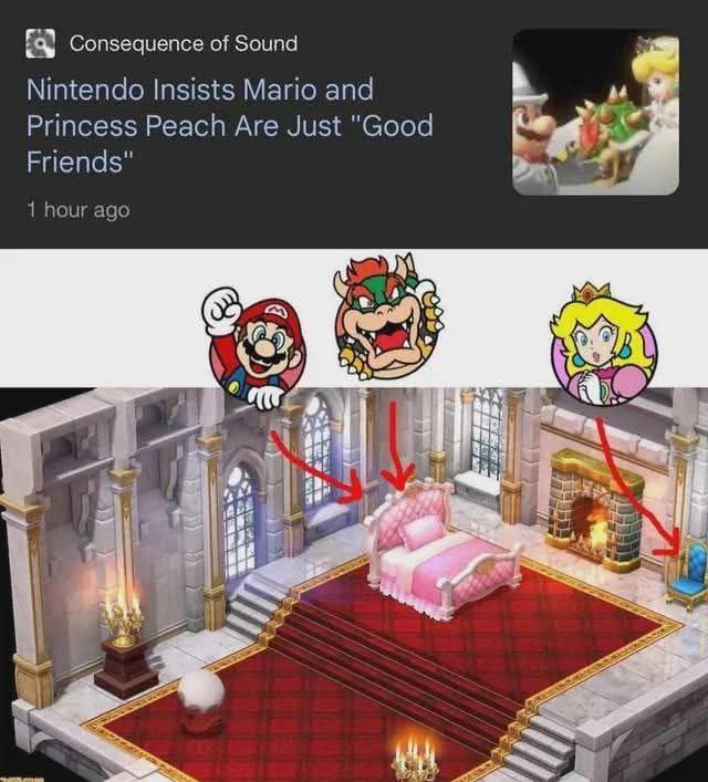 Consequence of Sound Nintendo Insists Mario and Princess Peach Are Just "Good Friends" 1 hour ago у И